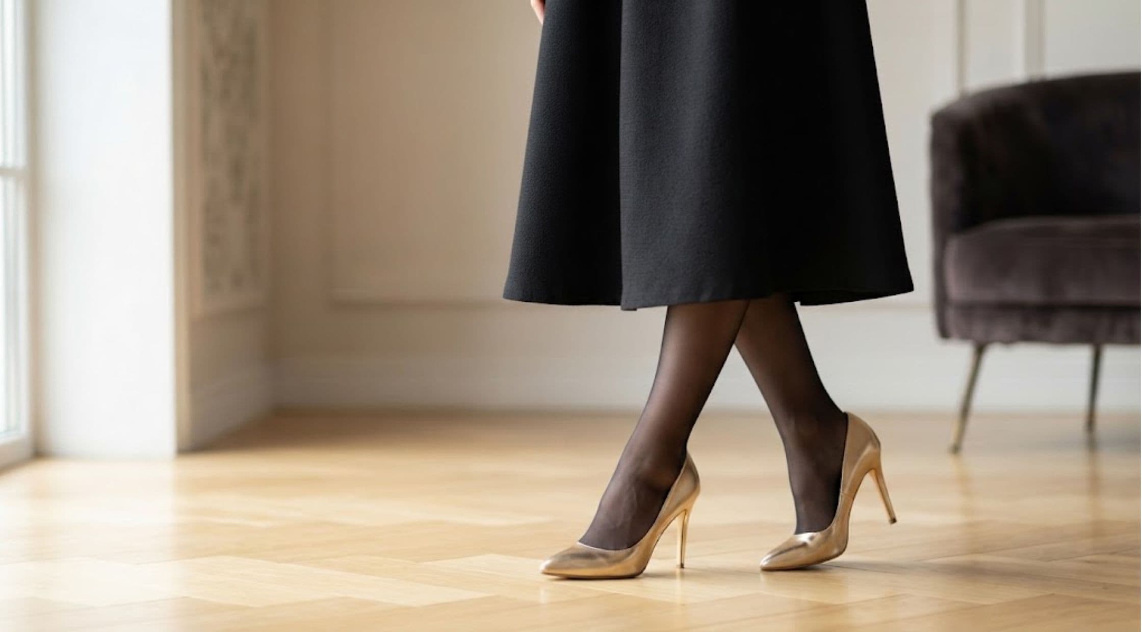 How to Style Gold Heels With Stockings (1)